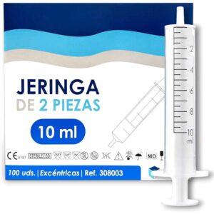 Unidix - Jeringas desechable 2 piezas cono excéntrico 10ml