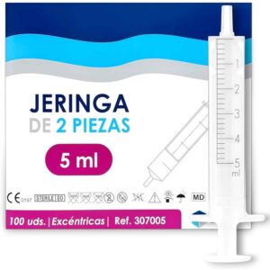 Unidix - Jeringas desechable 2 piezas cono excéntrico 5ml